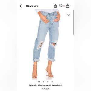 90’s mid rise loose fit agolde jeans in fall out